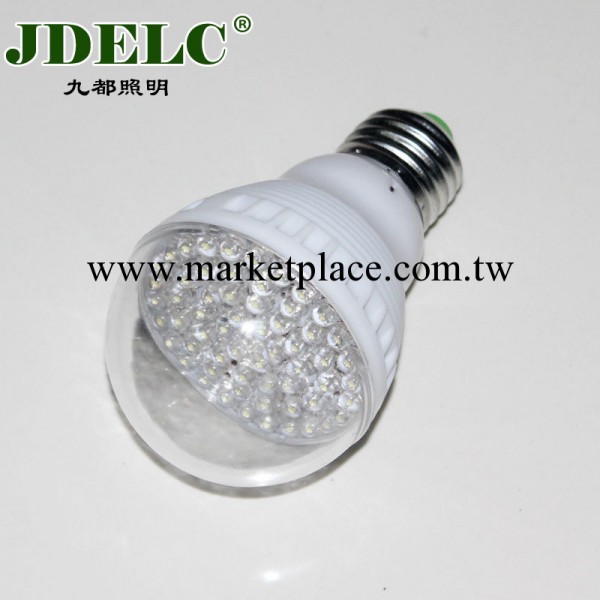 【廠傢批發】60珠F5草帽LED球泡燈3W 220V【白光】透明燈罩LED燈工廠,批發,進口,代購