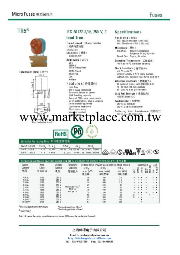 微型保險絲 MICRO FUSES工廠,批發,進口,代購