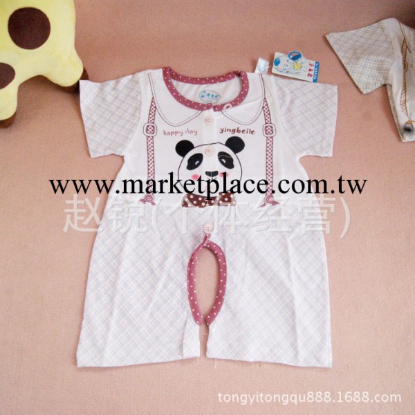 嬰幼兒純棉連身衣爬服對襟短袖 小熊貓印花圖案工廠,批發,進口,代購
