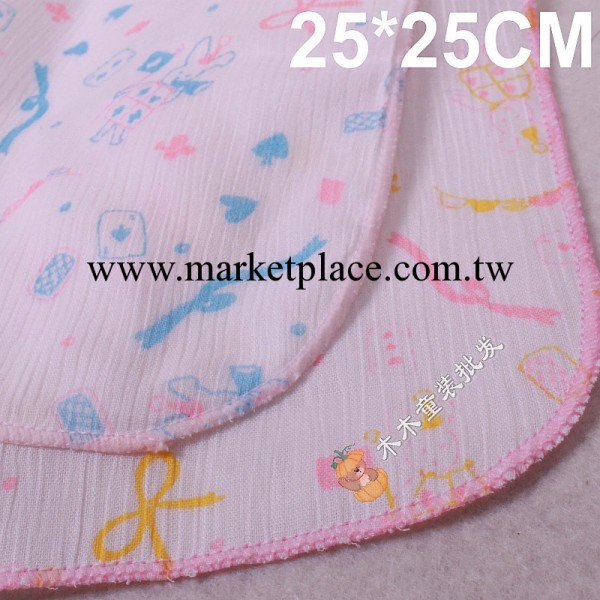 2012新款 外貿原單 純棉印花雙層高密度紗佈嬰兒手帕 25*25  3.19工廠,批發,進口,代購