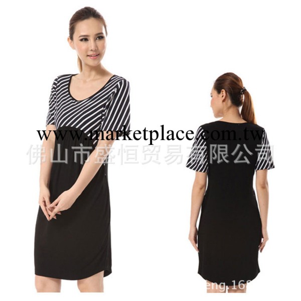 廠傢低價直銷 高端時尚黑色哺乳裙 經典條紋孕婦裙033工廠,批發,進口,代購