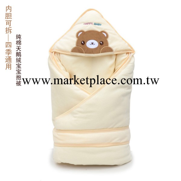 2014新款寶寶抱被 天鵝絨可拆內膽新生兒親膚純棉抱被嬰兒睡袋工廠,批發,進口,代購