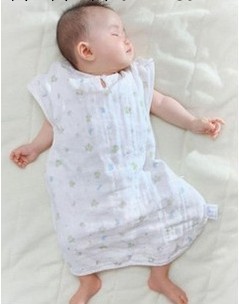 夏款 兒童6層純棉紗佈睡袋 嬰兒空調睡袋 兒童紗佈睡衣77CM工廠,批發,進口,代購