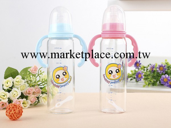 美嬰堂山東總代理批發寶寶奶瓶 BNP-8121 240ML 玻璃奶瓶帶手柄工廠,批發,進口,代購
