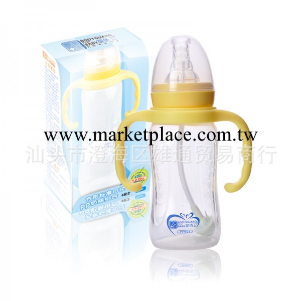 嬰侍衛標準口徑帶吸管手柄PP塑料奶瓶150ml毫升PP901母嬰用品批發工廠,批發,進口,代購