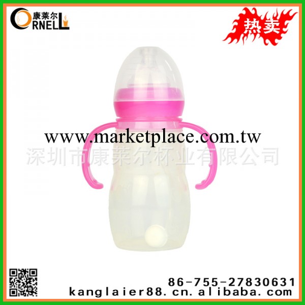 供應兒童奶瓶 塑料新款奶瓶廠傢直銷 批發食品級矽膠奶瓶帶手柄工廠,批發,進口,代購