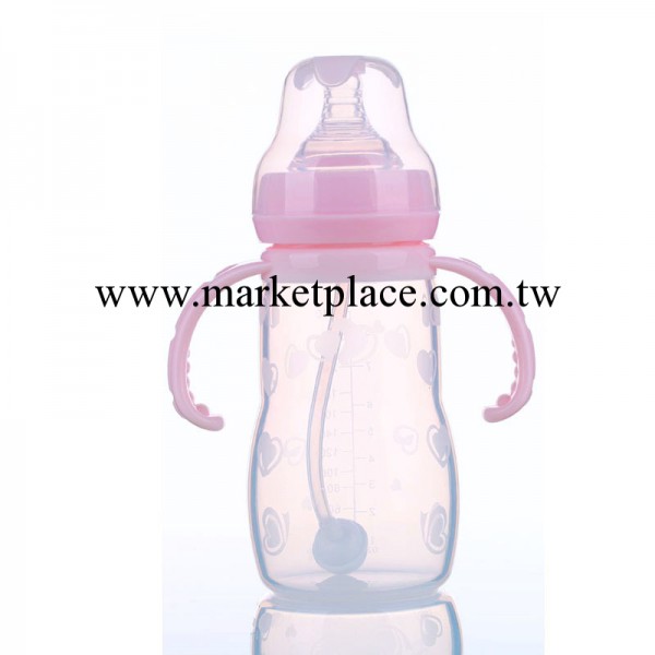 美樂奇正品新生兒寬口徑矽膠帶柄奶瓶耐高溫防脹氣防漏工廠,批發,進口,代購