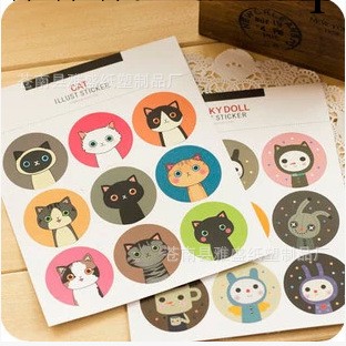 出口韓國 貓咪兔子封口貼 裝飾貼紙 可愛小動物 禮物貼紙2張價工廠,批發,進口,代購