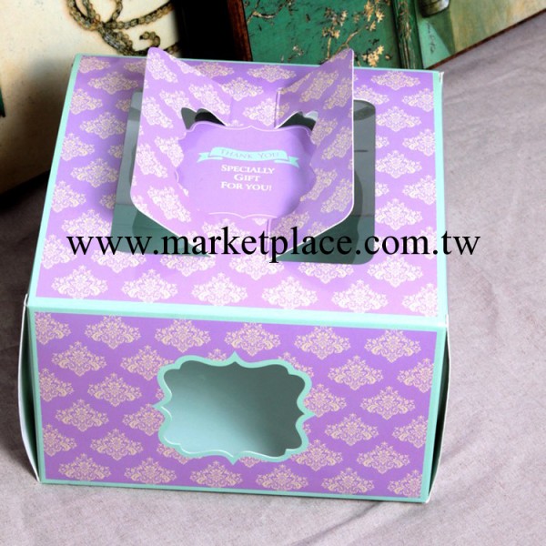 廠傢直銷 烘焙包裝盒子浪漫紫色開窗8寸蛋糕盒子現貨批發 可定做工廠,批發,進口,代購