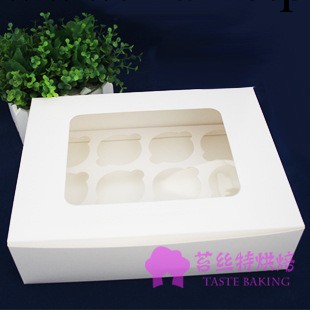 白色12粒裝紙杯蛋糕盒 杯子蛋糕盒 馬芬蛋糕盒 西點盒 精美西點盒工廠,批發,進口,代購