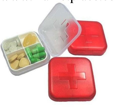 全網最低熱賣十字四格小藥盒 新款加厚便攜式保健藥盒 收納盒批發工廠,批發,進口,代購