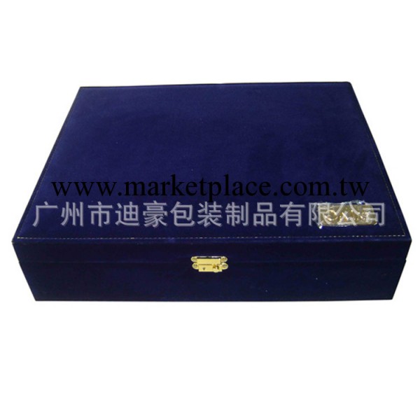 廠傢提供藍色絨佈雙層托盤式化妝品盒 高檔復合皮盒DYP-8037批發・進口・工廠・代買・代購