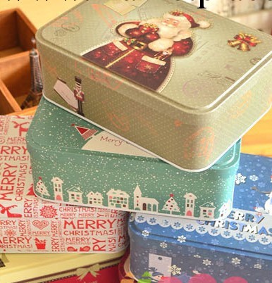 柏格斯zakka聖誕老人 雪人長方形馬口鐵盒子 可愛創意收納盒工廠,批發,進口,代購