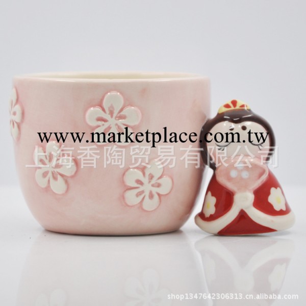 現貨浪漫櫻花 和服小人瓷杯 手工彩繪陶瓷 出口品質 慕斯瓷杯工廠,批發,進口,代購