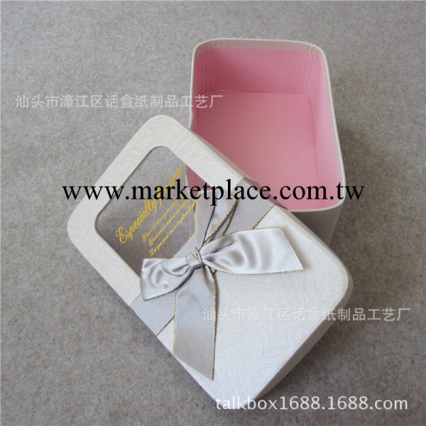時尚簡約 可視 韓版高檔蝴蝶緞帶 方形圓角禮品盒 4色入工廠,批發,進口,代購