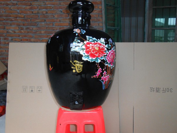 亮黑色150斤高溫陶瓷酒壇景德鎮出產 廠傢直銷特價批發工廠,批發,進口,代購