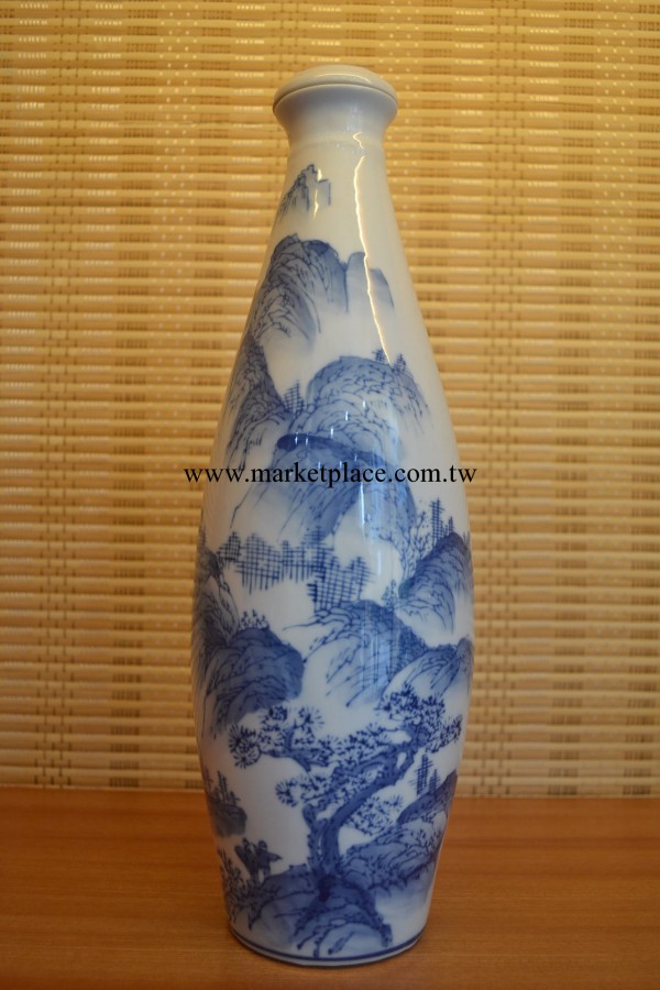 三斤裝 手繪青花山水 陶瓷酒瓶工廠,批發,進口,代購