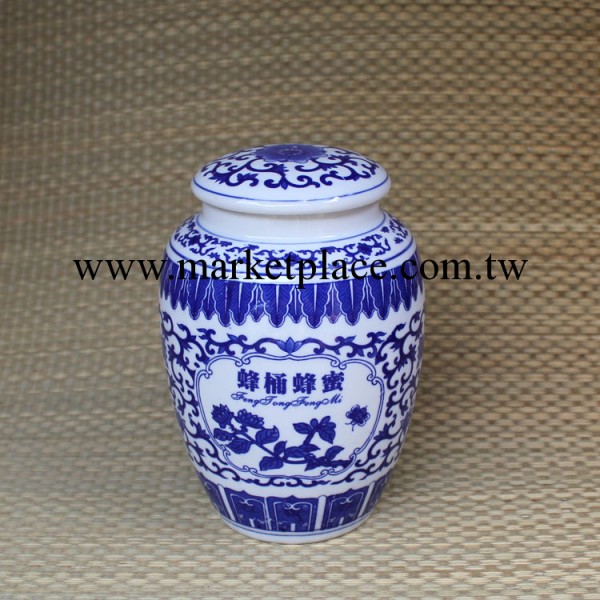 廠傢直銷景德鎮傳統青花瓷特色茶葉罐萬物生蜂桶蜂蜜罐工廠,批發,進口,代購