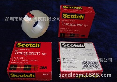 美國正品3M 600 Scotch思高透明膠帶 油漆附著力測試膠帶 25.4MM工廠,批發,進口,代購