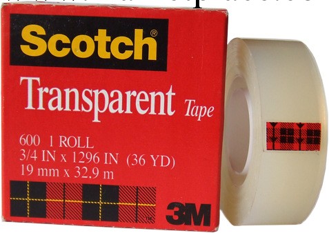 正品 3M思高Scotch 3M 600 高級透明測試膠帶 寬12.7mm*長32.9m工廠,批發,進口,代購