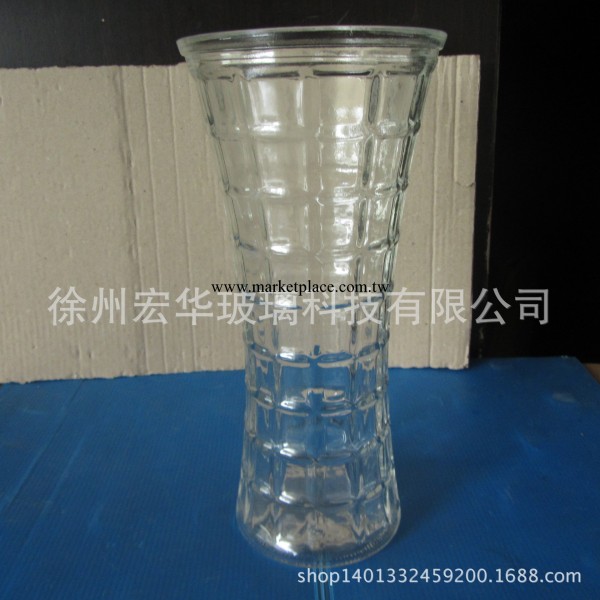 廠傢直銷玻璃水晶花瓶 玻璃方格花瓶  廣口玻璃雕花花瓶批發・進口・工廠・代買・代購