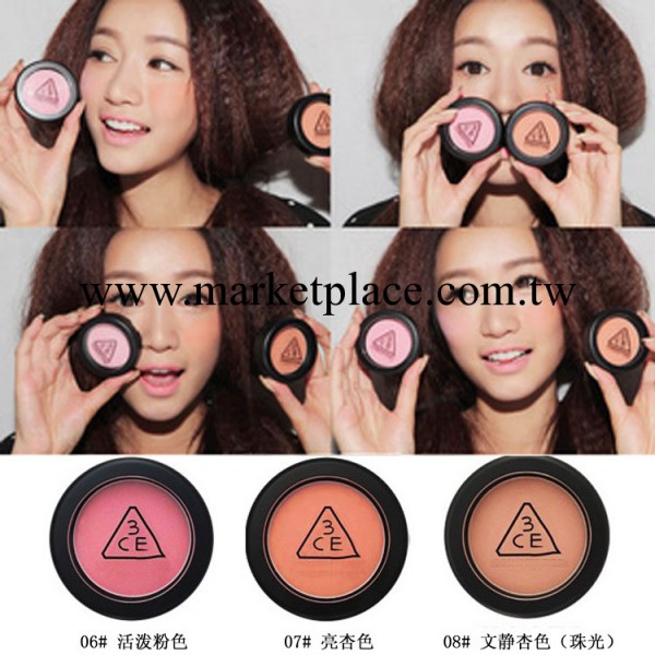彩妝批發熱賣 韓國三隻眼/3CE珠光腮紅超級上色新款 橘色粉色工廠,批發,進口,代購