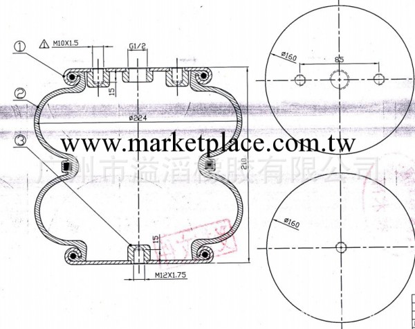 底盤測功機 分析機 氣囊 空氣彈簧 氣彈簧 2B 5239-85批發・進口・工廠・代買・代購