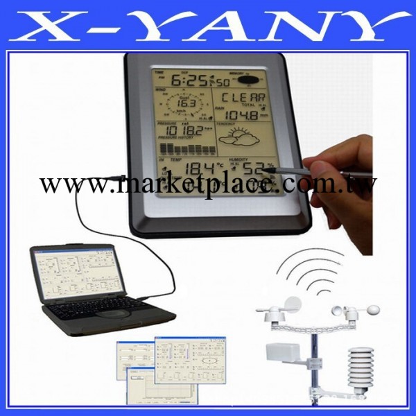 專業觸摸屏天氣預報機 無線天氣預報機可以連接電腦工廠,批發,進口,代購