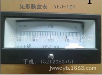 廠傢直銷 型矩形膜盒壓力表 YEJ-101 4000PA-0工廠,批發,進口,代購