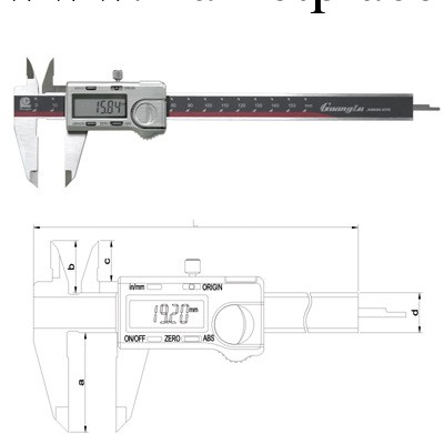 數顯卡尺 絕對原點數顯卡尺 高精度數顯卡尺 帶遊標數顯卡尺工廠,批發,進口,代購
