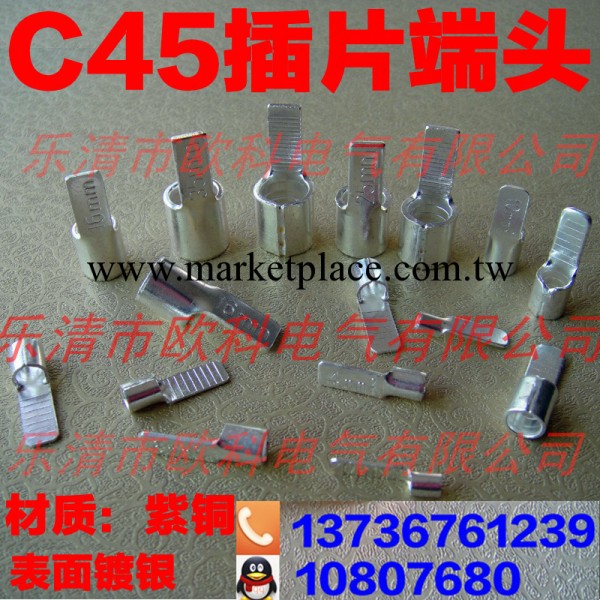 扁針片形裸端子 片型插入端頭 C45-35片形冷壓線鼻子工廠,批發,進口,代購