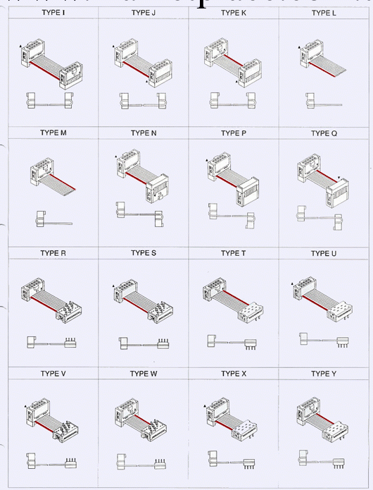 IDC Flat Ribbon Cable Assembly 1.27間距刺破壓線式紅邊灰排線工廠,批發,進口,代購