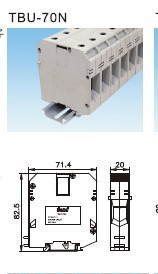 TBU-70N軌道歐式端子盤200A截麵積七十平方毫米天得TEND原裝供應工廠,批發,進口,代購