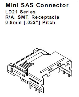 miniSAS Single Row 36Pos 0.8mm R/A SMT shell PCB批發・進口・工廠・代買・代購