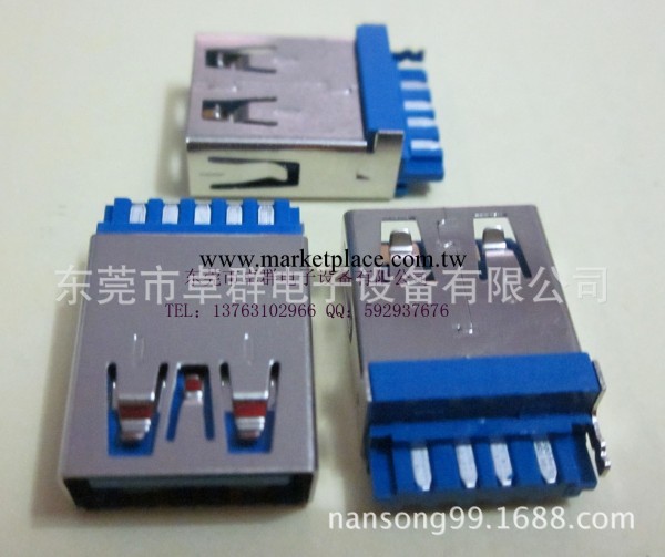 供應USB3.0母座,usb3.0接口，A母焊線無卷邊工廠,批發,進口,代購