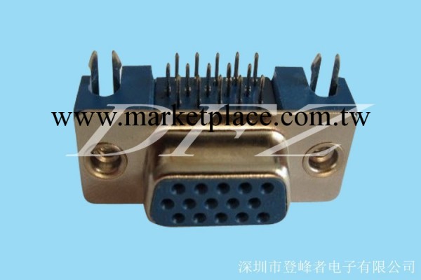 供應DR VGA 3.08母座叉鎖/鉚鎖 D-SUB 15P連接器工廠,批發,進口,代購