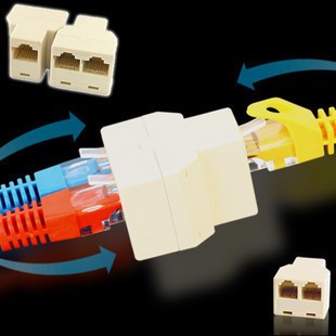 網線三通頭 網通頭 RJ45網絡三通頭 網線連接器 網線1分2轉接器工廠,批發,進口,代購