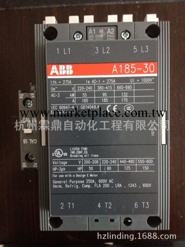 全新原裝正品ABB接觸器A185-30-11工廠,批發,進口,代購