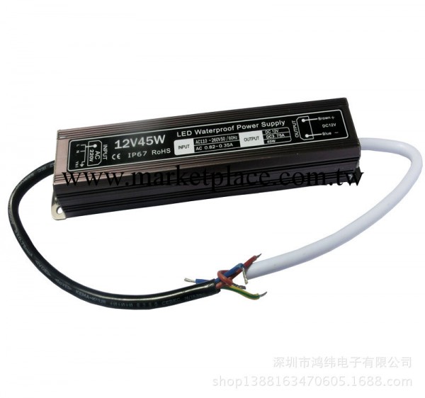 LED照明防水電源 12V45W燈條燈帶防水電源  LED燈具恒壓電源12V工廠,批發,進口,代購