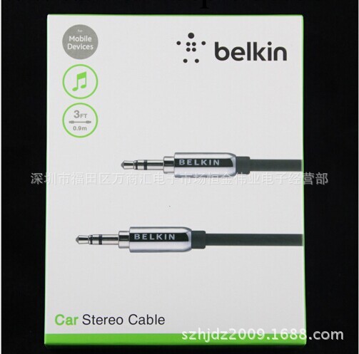 貝爾金/belkin AUX車載音頻線 傢用音響連接線 公對公0.9米 3.5mm批發・進口・工廠・代買・代購