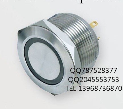 廠傢直銷IP67防水金屬環形帶燈平頭自復按鈕開關直徑22MM不銹鋼批發・進口・工廠・代買・代購