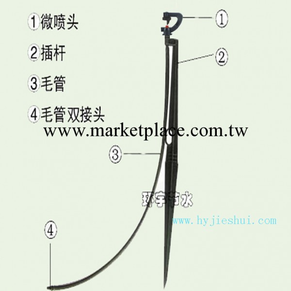 貨號70760 地插式180度微噴/單麵折射直線微噴 7070噴頭 60cm插桿工廠,批發,進口,代購