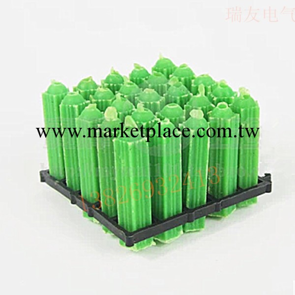 6#塑料螺絲 膠塞 膨脹管 青 綠色膠塞 綠色膠粒 墻塞 特價6厘工廠,批發,進口,代購