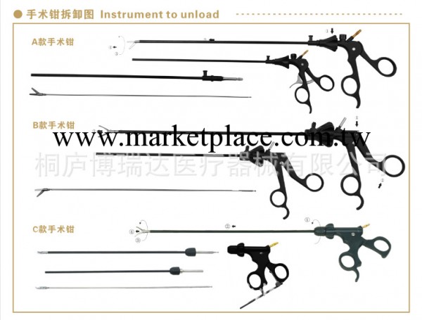 醫療器械廠傢 腹腔鏡手術器械：斯道斯、史賽克手柄  分離鉗子類工廠,批發,進口,代購