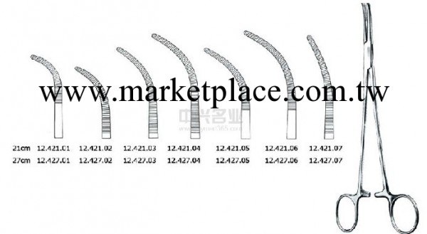 彎頭止血鉗 OVERHOLT-GEISSENDOER, fcp. fig 2, 27cm工廠,批發,進口,代購