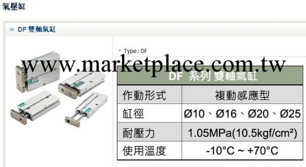 長拓高質量雙軸氣缸 長拓DF型雙軸氣缸  臺灣雙軸氣缸工廠,批發,進口,代購