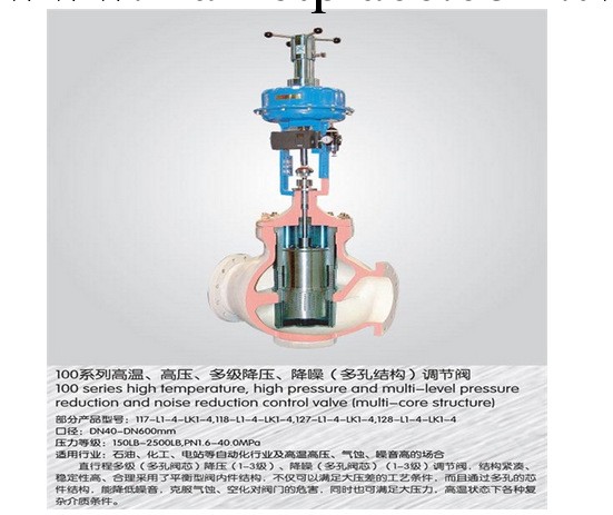 100系列高溫、高壓、降噪（多孔結構）調節閥）工廠,批發,進口,代購