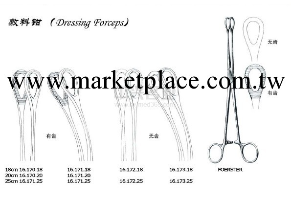 海綿鉗 FOERSTER swab forceps serrated, cvd彎.工廠,批發,進口,代購