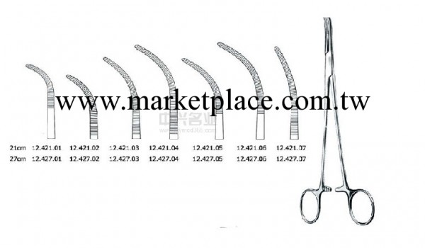 彎頭止血鉗 OVERHOLT-GEISSENDOER, fcp. fig 6, 27cm工廠,批發,進口,代購