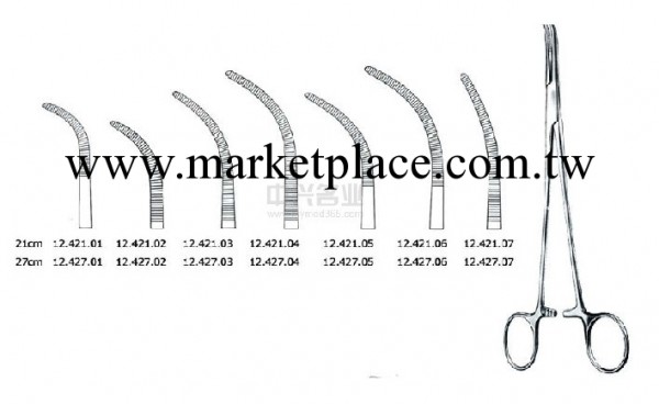 彎頭止血鉗 OVERHOLT-GEISSENDOER, fcp. fig 7, 27cm工廠,批發,進口,代購